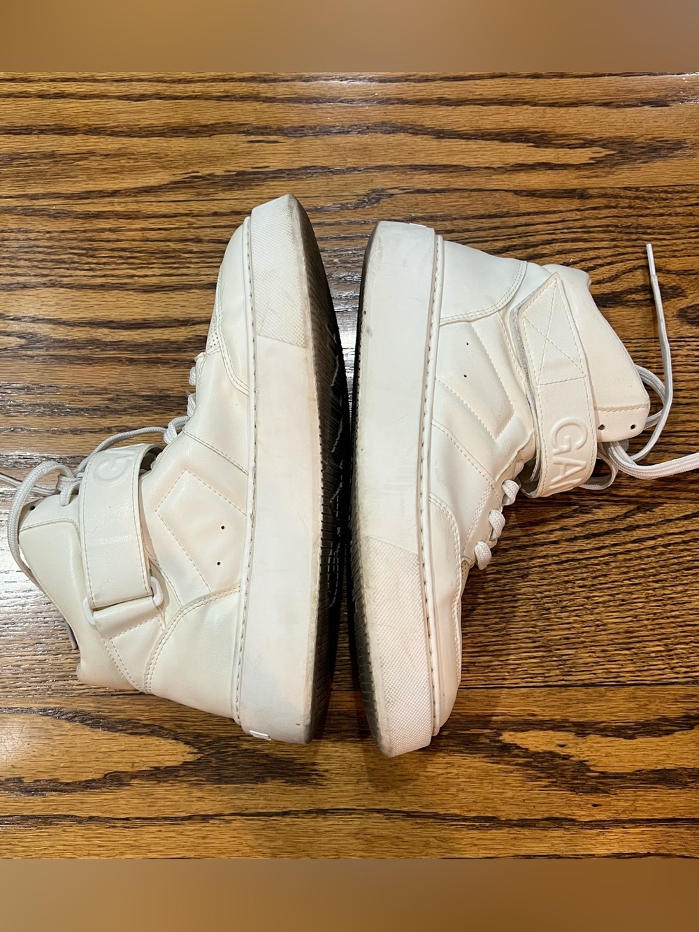 GANNI Women’s Sporty Mix High-Top Sneakers Sz 40 White/Egret Vegan Streetwear - Picture 8 of 16